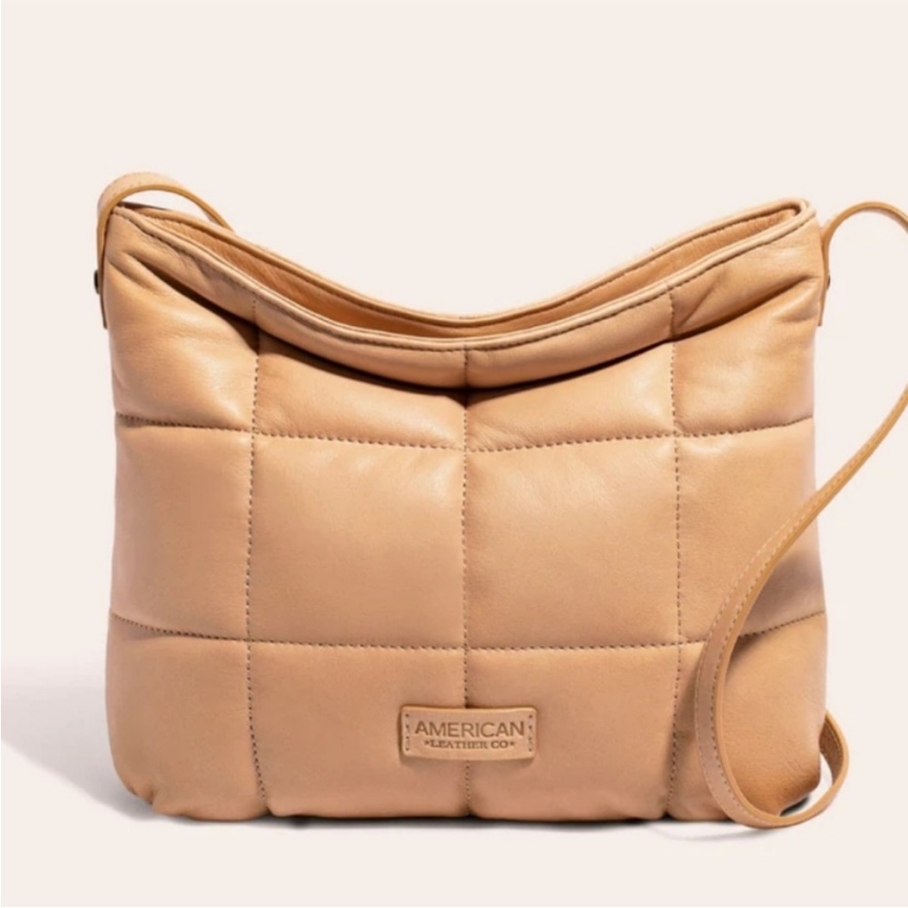 Brand-new American Leather Co Stella Quilted
Crossbody in Butter Rum